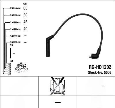 Комплект проводів високої напруги, Ngk RCHD1202