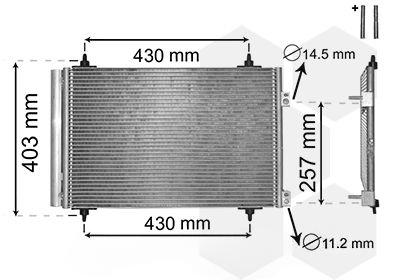 Конденсатор, система кондиціонування повітря, C4/C4 PICASSO/P307 04-, Van Wezel 09005231