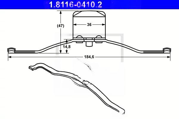 Ресора, гальмівний супорт, Ate 11.8116-0410.2