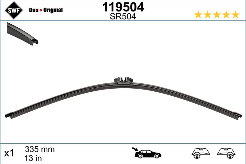 Щітка двірника, ззаду, BMW Ford VAG Volvo, Swf 119504