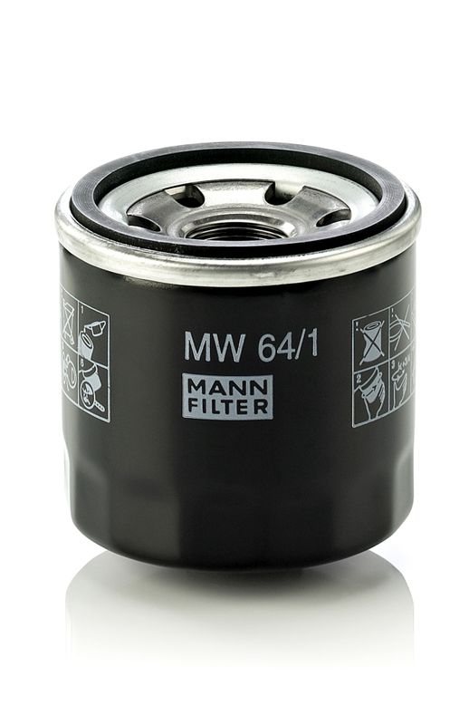 Оливний фільтр, фільтр для накручування, Honda/Yamaha/Kawasaki/Suzuki/Triumph, Mann-Filter MW64/1