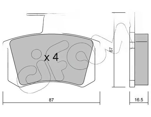 Комплект гальмівних накладок, дискове гальмо, Cifam 8220480