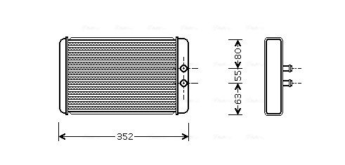 Теплообмінник, система опалення салону, Citroen Jumper Fiat Ducato Peugeot Boxer 2,0d 2,2d 2,8d 02> (FTA6265) AVA, Ava FTA6265