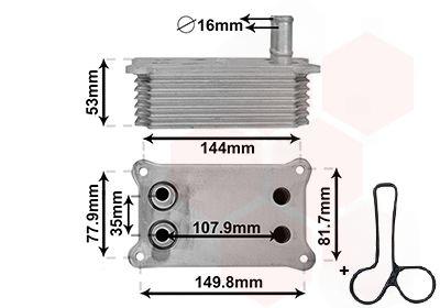 Охолоджувач оливи, моторна олива, FORD MONDEO III (GE) (00-) 2.0 TDCi, Van Wezel 18013705