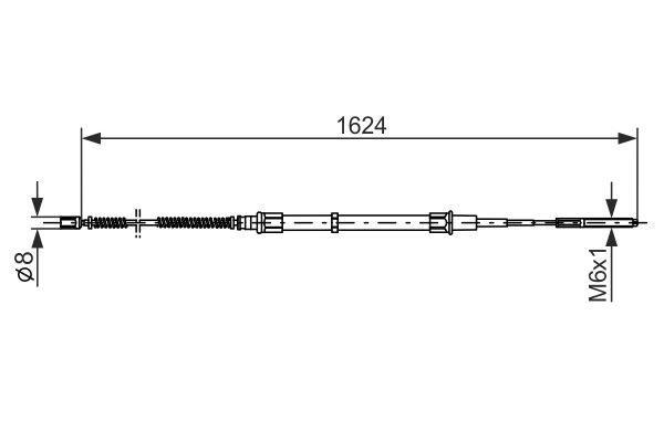 Тросовий привод, стоянкове гальмо, VW Трос гальма (барабан) Passat 93-, Bosch 1987477407