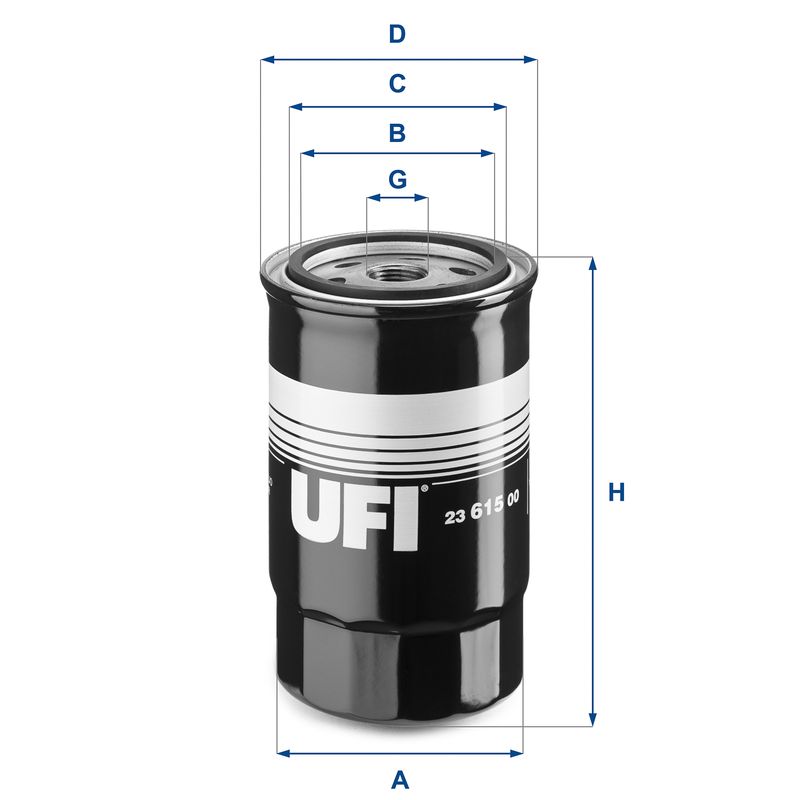 Оливний фільтр, фільтр для накручування, Ufi 23.615.00