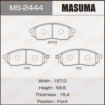 Комплект гальмівних колодок, передня вісь, 58,6мм, Infiniti FX 35 (05-10)/Nissan Murano (04-16), Pathfinder (05-14)/Renault Koleos (08-) (MS-2444