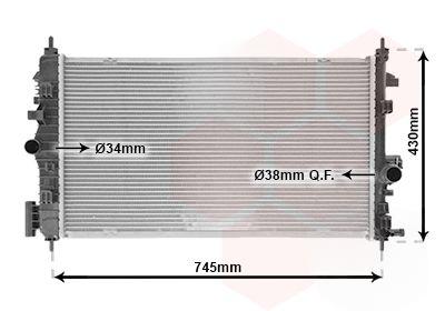 Радіатор, система охолодження двигуна, Van Wezel 37002468