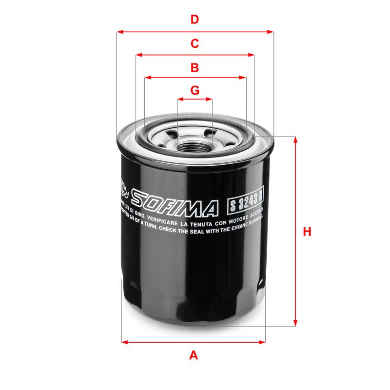 Оливний фільтр, фільтр для накручування, Sofima S3243R