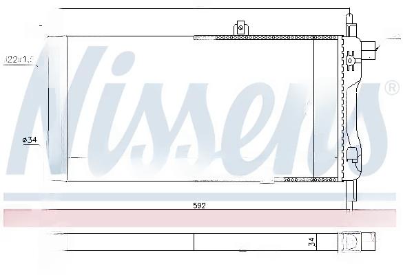 Радіатор, система охолодження двигуна, OPEL KADETT E (84-) 1.3, Nissens 632381