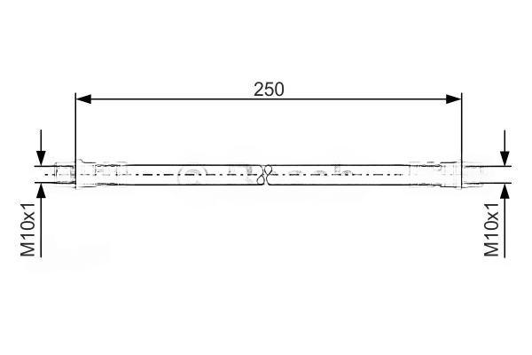 Гальмівний шланг, 250мм, VW Multivan/Transporter "R "03-09, Bosch 1987476309