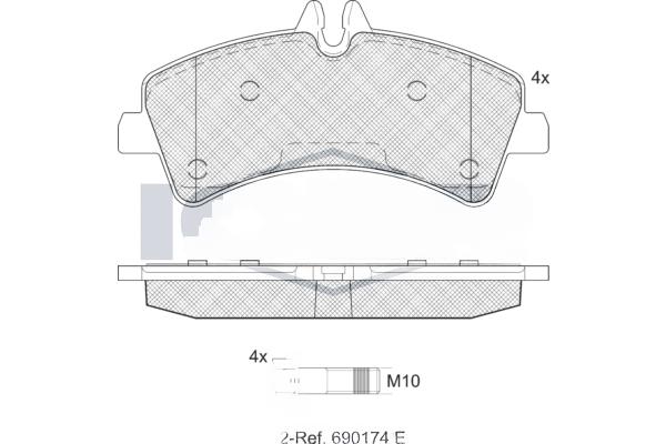 Комплект гальмівних накладок, дискове гальмо, Icer LM1849