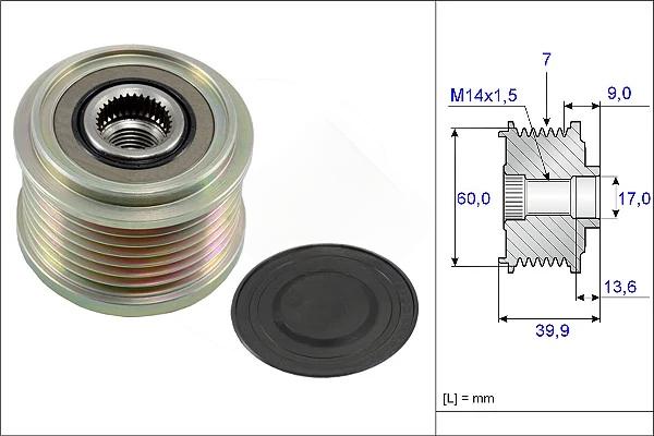 Механізм вільного ходу генератора, KIA, Ina 535021510