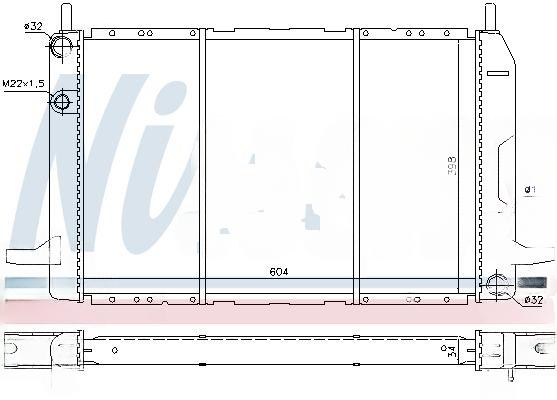 Радіатор, система охолодження двигуна, FORD Scorpio (GAE, GGE), Nissens 62213
