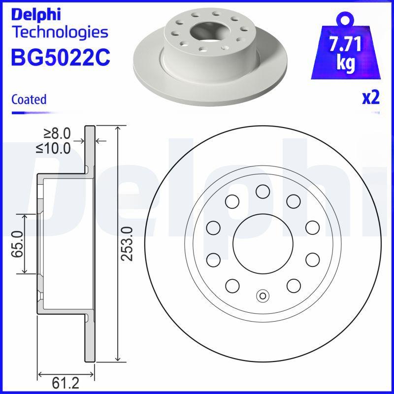 Гальмівний диск, Delphi BG5022C