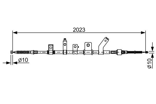 Тросовий привод, стоянкове гальмо, MITSUBISHI L200 ''05-15 ''L, Bosch 1987482515