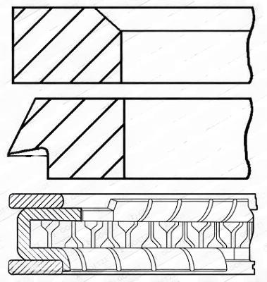Комплект поршневих кілець, 77,00мм, Goetze 0842480030