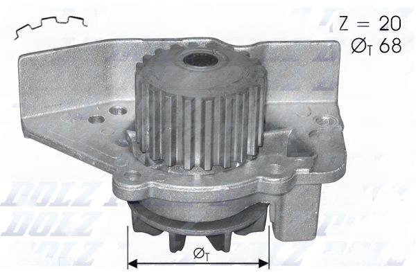 Водяний насос, кільк. зубц. 20, CITROEN/FIAT/LANCIA/PEUGEOT Xsara/Ulysse/Z(eta)/306 "2,0 "94-05, Dolz C118