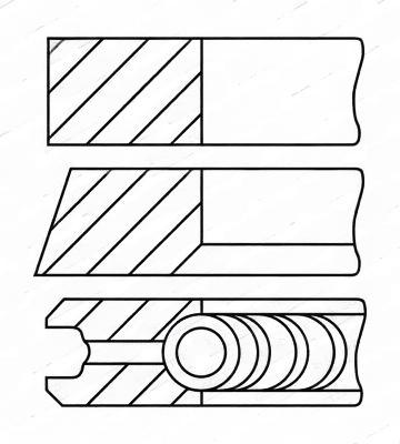 Комплект поршневих кілець, 83,00мм, VAG A4/A6/A8/Q5/Q7/TOUAREG 07-/10- 2.7TDI/3.0TDI/4.2TDI CASA STD, Goetze 08-433100-00
