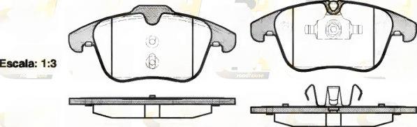 Комплект гальмівних накладок, дискове гальмо, Roadhouse 21219.00