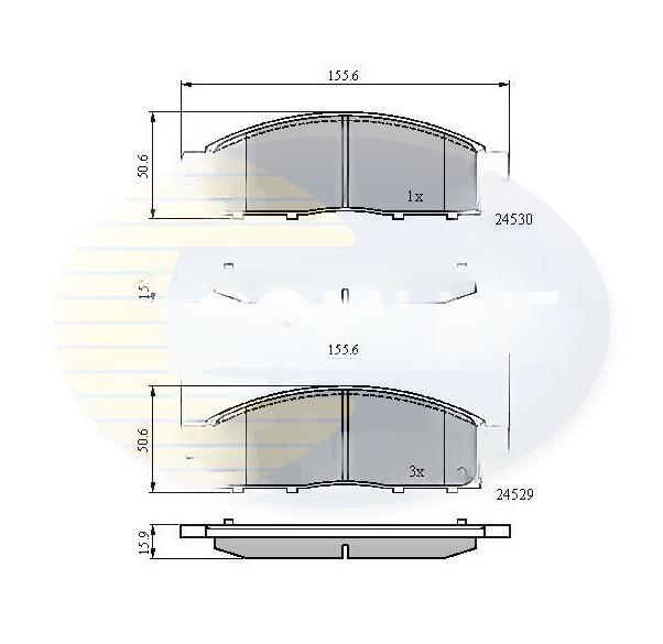 Комплект гальмівних накладок, дискове гальмо, Comline CBP31584