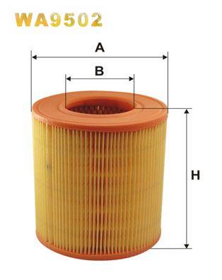 Повітряний фільтр, фільтрувальний елемент, Audi A6 II (4F/C6) Wix Filters (WA9502), Wix Filters WA9502