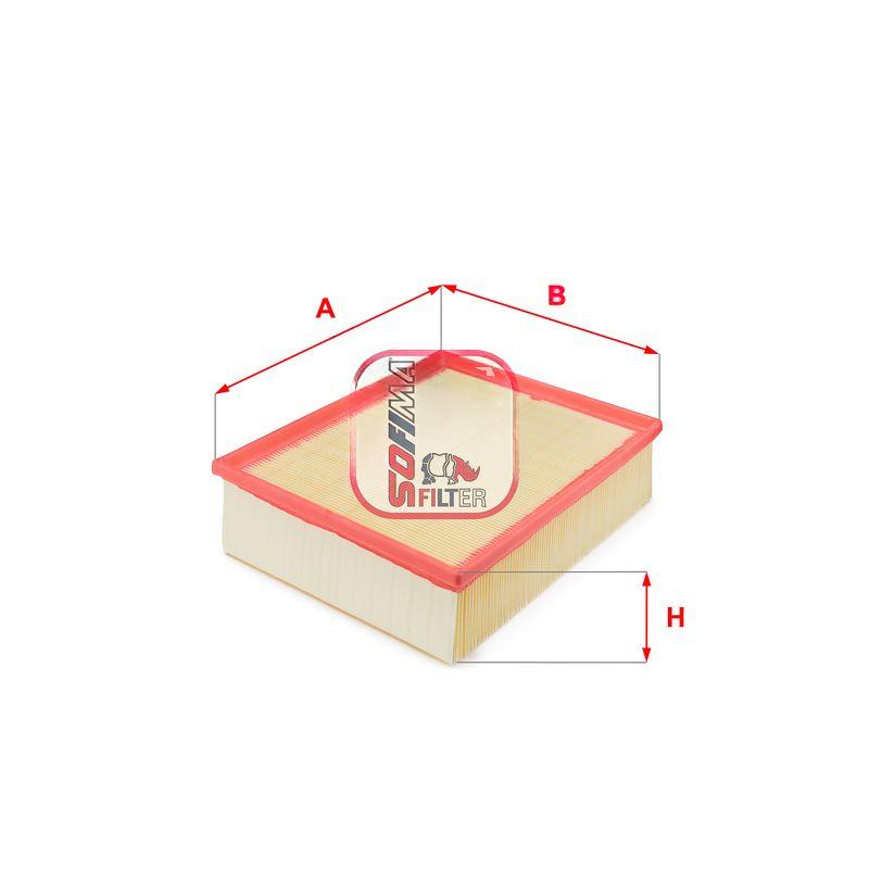 Повітряний фільтр, фільтрувальний елемент, Audi A4 1.6-3.2 00-08/Seat Exeo 1.6/1.8/2.0TDI/TFSI 08-13, Sofima S5302A