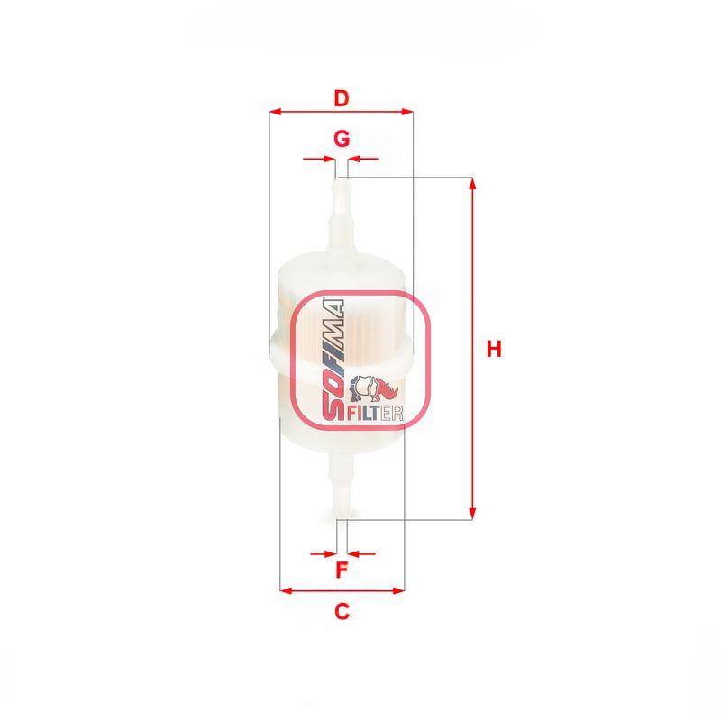 Фільтр палива, фільтрувальний елемент, Sofima S1012B
