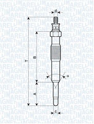 Свічка розжарювання, RENAULT CLIO II,MEGANE,KANGOO,TRAFIC 98- [062900017304], Magneti Marelli 062900017304