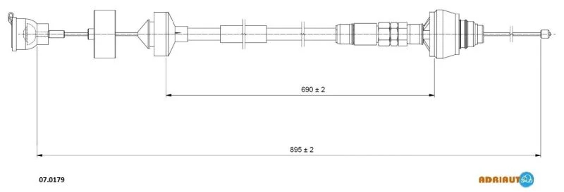 Тросовий привод, привод зчеплення, CITROEN Berlingo all gear BE 4R mod.03-/Partner all gear BE4 mod.03-, Adriauto 07.0179