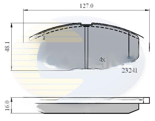 Комплект гальмівних накладок, дискове гальмо, Comline CBP0486