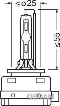 Лампа розжарювання, фара дальнього світла, 35Вт, d1s (газорозрядна лампа), виконання цоколя PK32d-2, CLASSIC 85В, 35Вт, PK32d-2, Osram 66140CLC