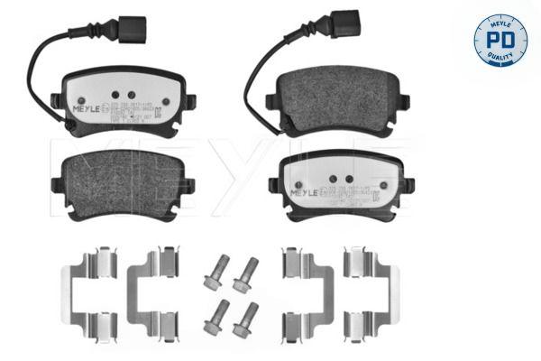 Комплект гальмівних накладок, дискове гальмо, задня вісь, з контактом попередження про знос, гальмівна система TRW, Meyle 02523326171PD