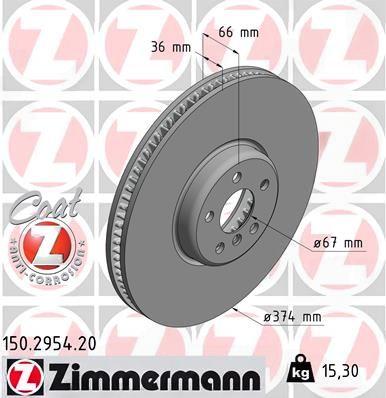 Гальмівний диск, Zimmermann 150.2954.20