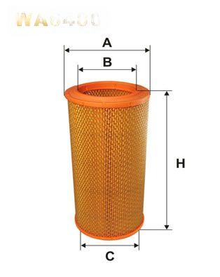 Повітряний фільтр, фільтрувальний елемент, Renault Alpine, Clio II, Espace II (91-96), R11, R19, R19 Chamade, R2 Wix Filters (WA6480), Wix Filters