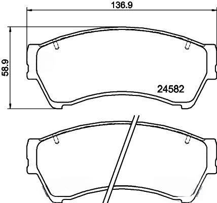 Комплект гальмівних накладок, дискове гальмо, Hella Pagid 8DB355013-761