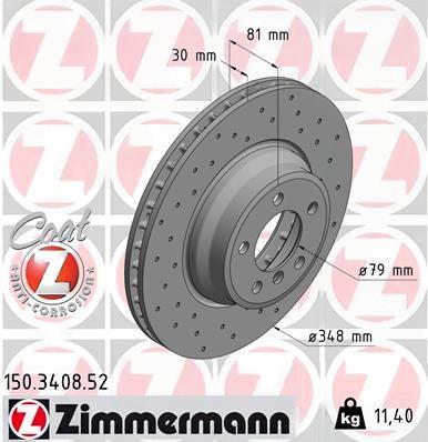 Гальмівний диск, Zimmermann 150.3408.52