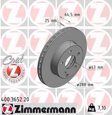 Гальмівний диск, Zimmermann 400.3652.20