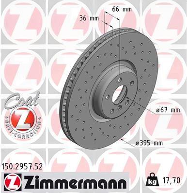 Гальмівний диск, Zimmermann 150.2957.52