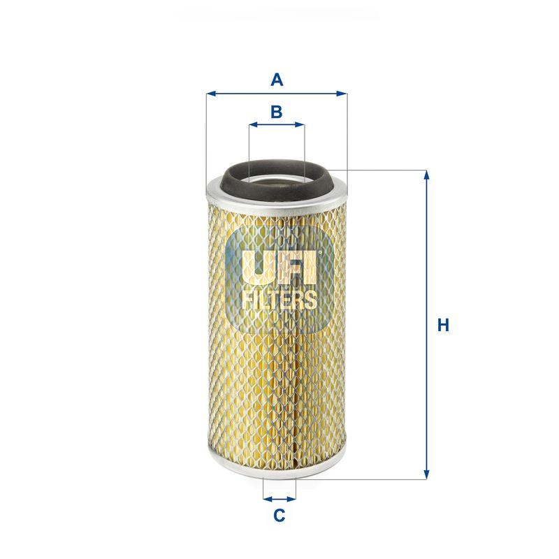 Повітряний фільтр, фільтрувальний елемент, Ufi 27.801.00