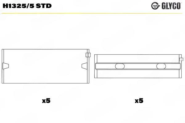Підшипник колінчатого вала, Glyco H1325/5STD