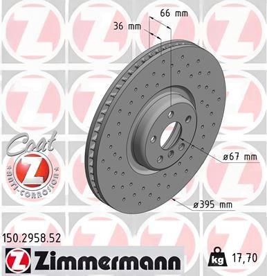 Гальмівний диск, Zimmermann 150.2958.52