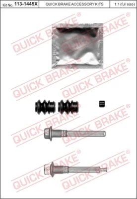 Комплект напрямних втулок, гальмівний супорт, Quick Brake 113-1445X