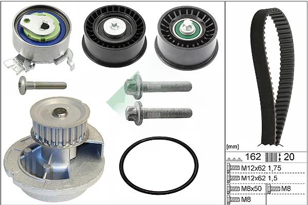 Водяний насос + зубчастий ремінь, Ina 530044131