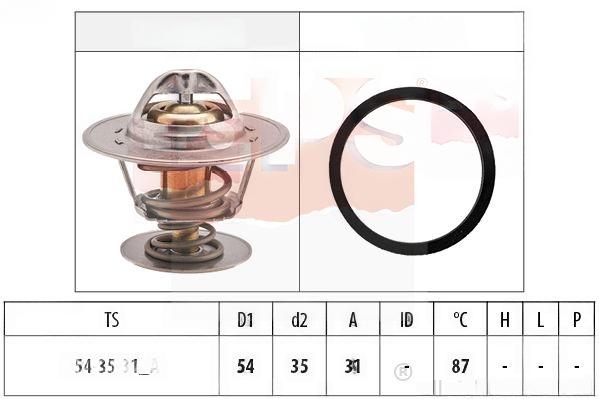 Термостат, охолоджувальна рідина, 87°C, VW термостат (Made in Italy!) 87°C (прокладка + кільця) 1,4-1,8Audi 80, 100,A6,Golf II,III,IV,V,T5,Passat,T4 2