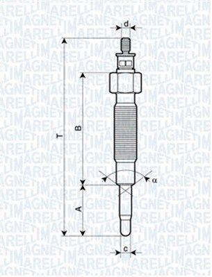 Свічка розжарювання, ALFA ROMEO GIULIETTA NISSAN URVAN,PICK UP,TERRANO II,PATHFINDER,PATROL GR I [062900019304], Magneti Marelli 062900019304