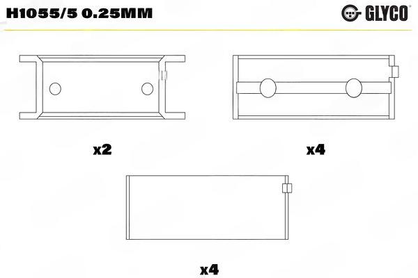 Підшипник колінчатого вала, Glyco H1055/50.25MM