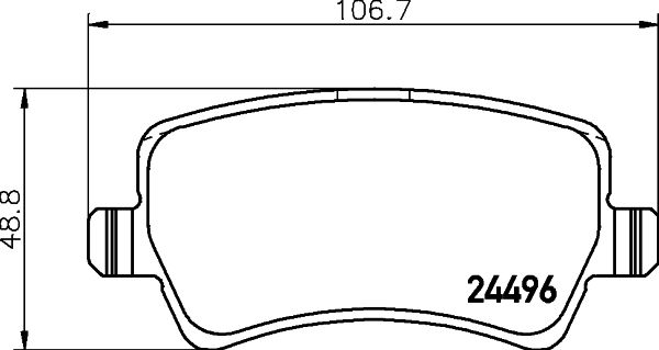 Комплект гальмівних накладок, дискове гальмо, Hella 8DB355025-411