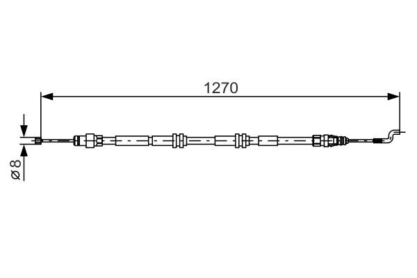 Тросовий привод, стоянкове гальмо, VW California/Multivan/T5 ''RL ''1,9-3,2 ''03-09, Bosch 1987482014