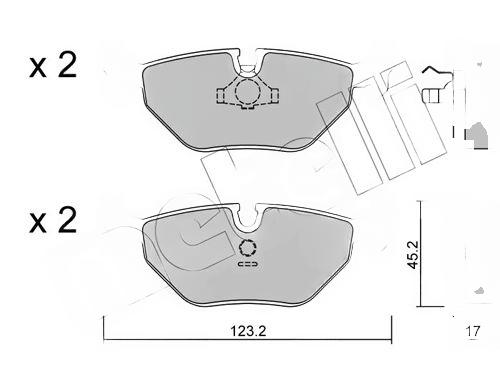 Комплект гальмівних накладок, дискове гальмо, Metelli 22-0125-0